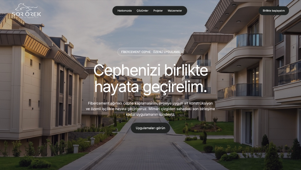 Sor Örek Yapı ve İnşaat web sitesi